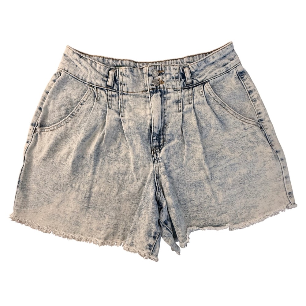 Wild Fable Acid Wash High Rise A-Line Denim Shorts‎ Light Blue Size 8 Retro 80s